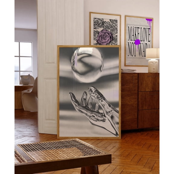 70s Psychedelic Gradient Retro Wall Art, Stretched Canvas 12x16in