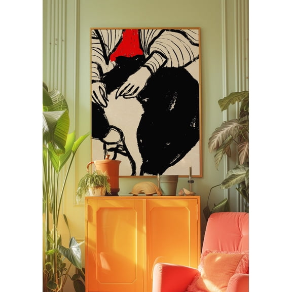 70s Psychedelic Line Retro Trippy Wall Art, Unframed Canvas 16x20in