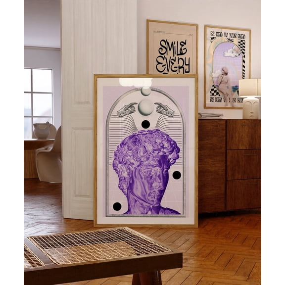 70s Psychedelic Trippy Retro Home Art, Unframed Paper Poster 8x10in