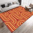 thumbnail image 1 of 70s Retro Art Area Rug, Mid Century U Shape Line Art Home Decor Rug, Indoor Non-Slip Kids Rugs, Machine Washable Breathable Durable Carpet For Living Dining Dorm Room Bedroom Decor 2x3ft, 1 of 6