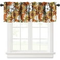 thumbnail image 1 of 70s Retro Floral Valances Curtains Large Scale Flower Pattern Beautiful Windows Short Curtain Valance for Kitchen Living Room Bathroom Bedroom Farmhouse Decor with Rod Pocket, 1 Panel 54X18 Inches, 1 of 6