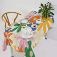 thumbnail image 1 of 70s Retro Flower Tablecloth, 60s Vintage Groovy Daisy Flowers Boho Hippie Bright Colorful Floral Print Table Cover for Party Picnic Dining Room Kitchen 60x84inch, 1 of 6