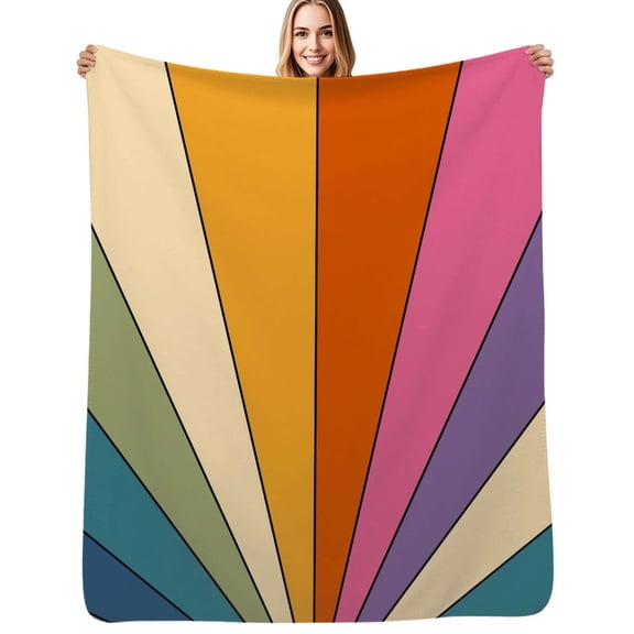 70s Retro Gallery Flannel Blankets Soft Throw Blanket Winter Travel Office Outdoor Bedspread