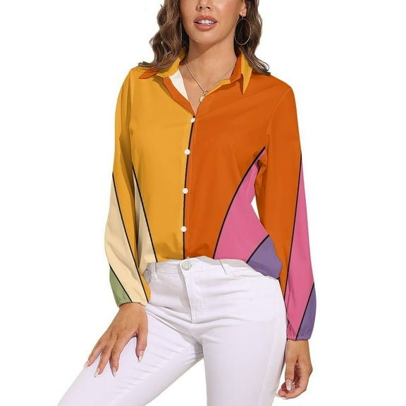 70s Retro Gallery Long Sleeve Blouse Woman Streetwear Casual Shirts Summer Oversize Woman Streetwear Clothing Birthday Present