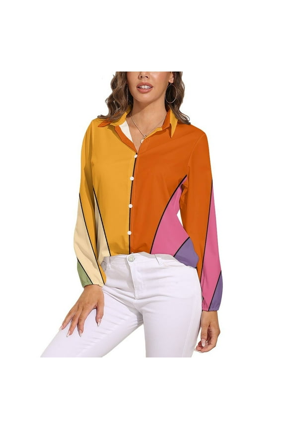 70s Retro Gallery Long Sleeve Blouse Woman Streetwear Casual Shirts Summer Oversize Woman Streetwear Clothing Birthday Present