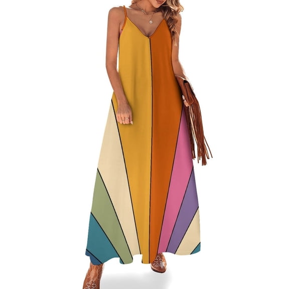 70s Retro Gallery Sleeveless Dress Dresses Women Summer Women's Summer Clothing