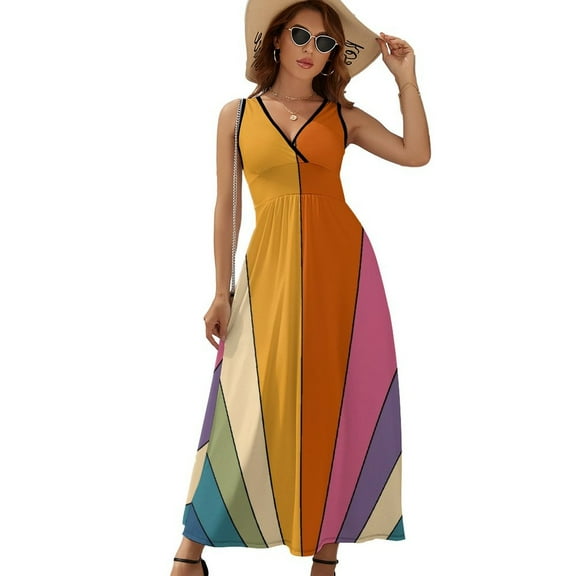 70s Retro Gallery Sleeveless Dress Summer Women Clothes Dress for Pregnant Women Dresses