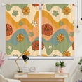 thumbnail image 1 of 70s Retro Kitchen Curtains, Colorful Groovy Funky Daisy Floral Vintage Flower Cute Home Decor Boho Cafe Small Short Curtains Bathroom Curtain Window Treatment Tiers Drapes 27.5x39 Inch, 1 of 4