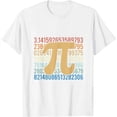 thumbnail image 1 of 70s Retro Pi Day Math Equation Numbers Teacher Student Nerd Womens T-Shirt White X-Large, 1 of 5