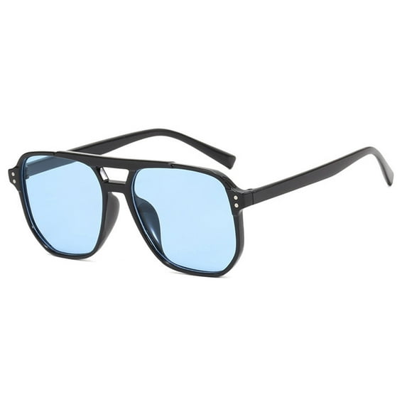 70s Retro Square Sunglasses for Men & Women - Polarized Vintage Aviator Style Shades - Fashion /Acetate Frame UV Protection Sunglasses - Trendy Wide Fit Unisex Eyewear