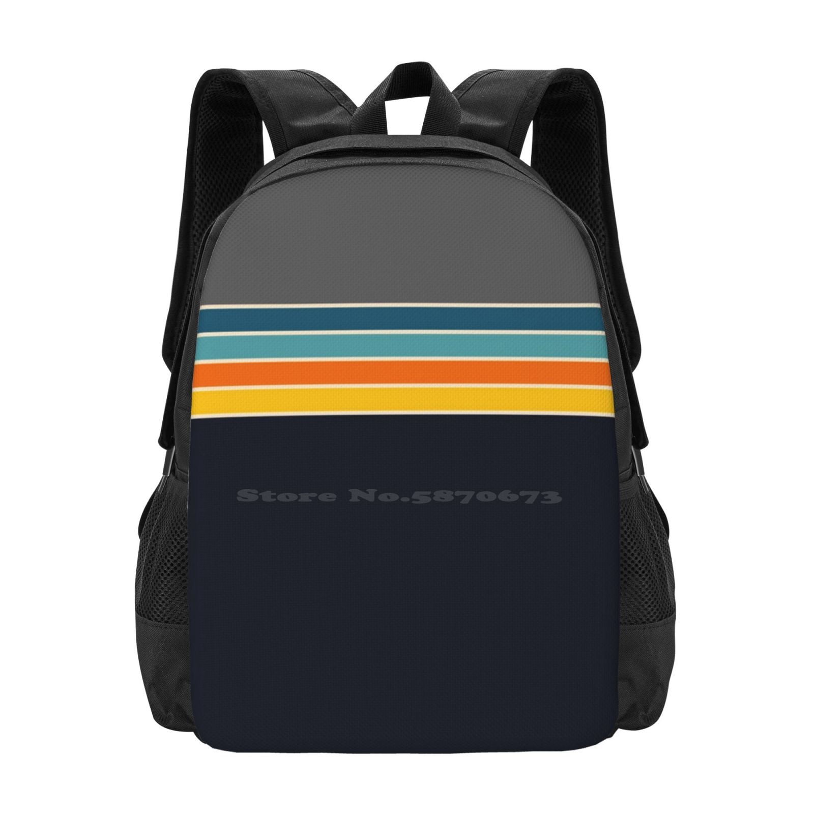70s Retro Stripes Bag Backpack For Men Women Teenage Retro Minimal ...