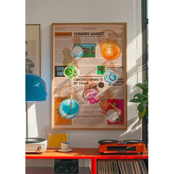 70s Retro Typography Groovy Colorful Poster Unframed Paper Print