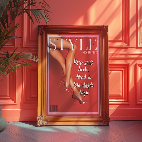 70s Style Magazine Retro High Heels, Unframed Poster
