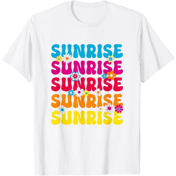 70s Sunrise T-Shirt men and women can wear, black, white, gifts