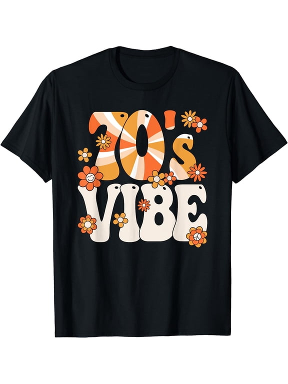 70s Vibe 70s Costume Peace Groovy Hippie 70's Theme Party T-Shirt Black X-Large
