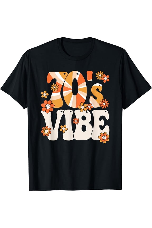70s Vibe 70s Costume Peace Groovy Hippie 70's Theme Party T-Shirt Black X-Large