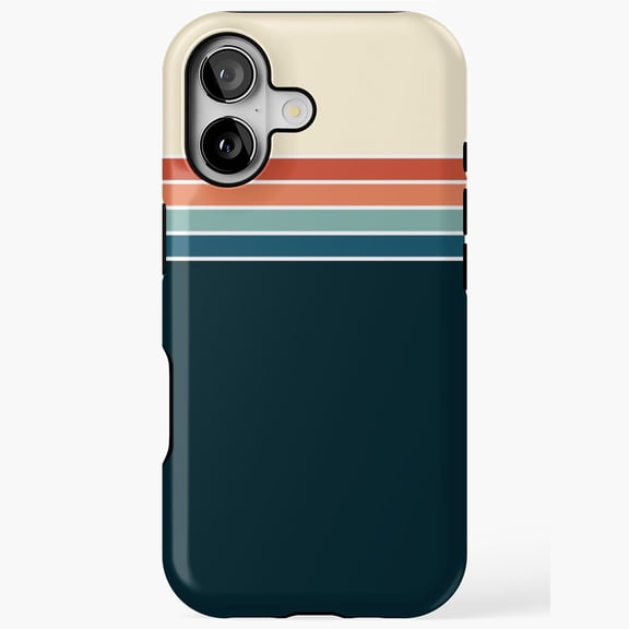 70s Vintage Retro Stripes with Groovy Orange Yellow and Brown Colors iPhone Tough Case