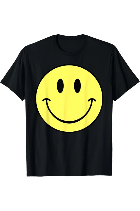 70s Yellow Smiley Face Cute Retro Happy Vintage Icon Unisex T-Shirt, up to size 5XL