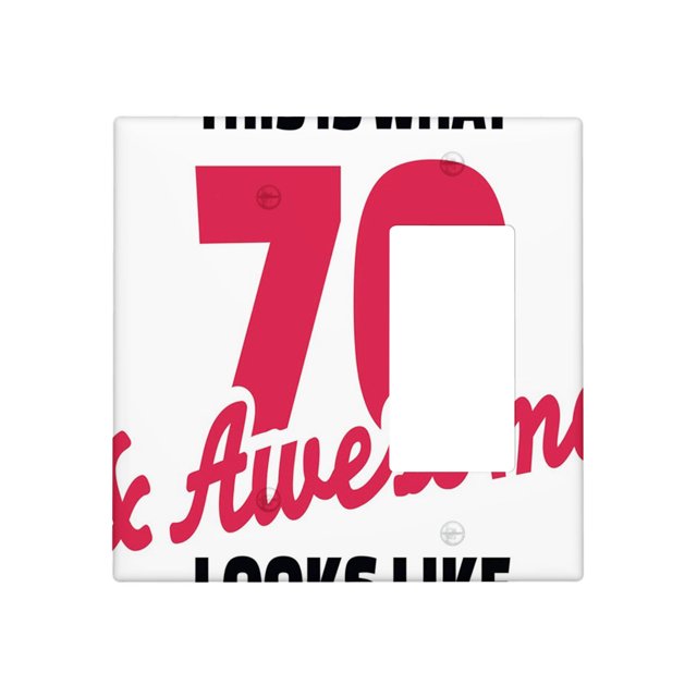 70th Birthday 2 Gang Wall Plate 1 Blank 1 Rocker Switch Plate
