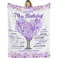 thumbnail image 1 of 70th Birthday Blanket for Women, 70th Birthday Gifts for Her-70th Birthday for Woman, Wife, Mom, Sister-Happy 1954 Bday Blanket 60" x 50" (70th), 1 of 5