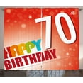 thumbnail image 1 of Ambesonne Abstract Curtains 2 Panel Set, Happy Birthday Slogan, 108" x 84", Red and Orange, 1 of 3
