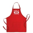 thumbnail image 1 of ThisWear 70th Birthday Gift Made In 1956 All Original Parts Two Pocket Apron Red WAPN-0310, 1 of 7