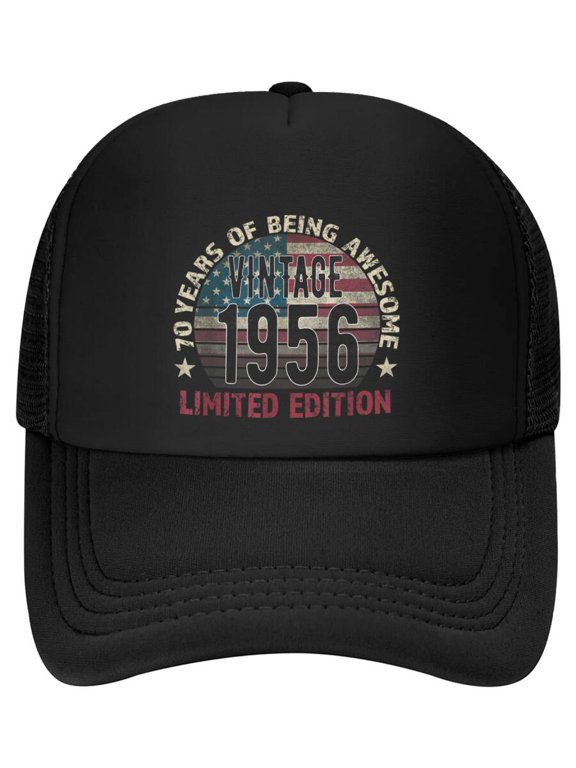 70th Birthday Gift Men Vintage Born 1956 Turning 70 Year Old Baseball Cap
