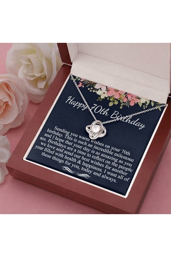 70th Birthday Gift Woman, 70th Birthday Gift for Mom, 70th Birthday Gifts for Her, 70th Birthday Gift For Grandmom, 70th Birthday Necklace With Luxury LED light box