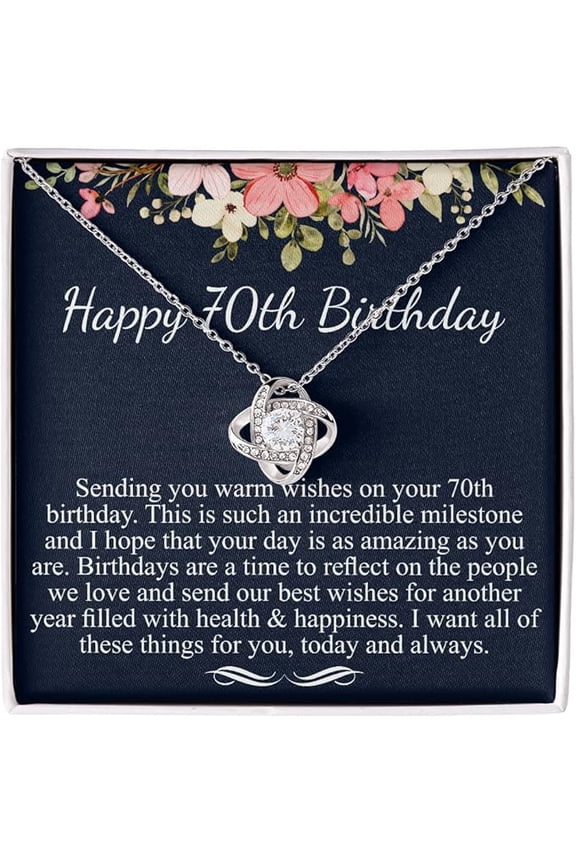 70th Birthday Gift Woman, 70th Birthday Gift for Mom, 70th Birthday Gifts for Her, 70th Birthday Gift For Grandmom, 70th Birthday Necklace With standard black box