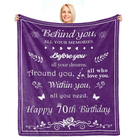 70th Birthday Gift for Women Blanket 50"x60" - Best Gifts for 70 Years Old Woman - 70th Birthday Gift Idea - Birthday Gift for 70-Year-Old Grandma Mom Wife, 1952 70th Birthday Blanket