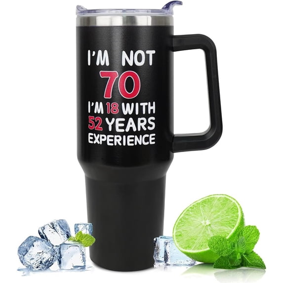 70th Birthday Gifts For Him, Women Mens 70th Birthday Gift Ideas, 70th Birthday Gifts For Men Funny, Seventy Birthday Gifts For Men And Women, 70th Cups, 70th Tumbler with Handle