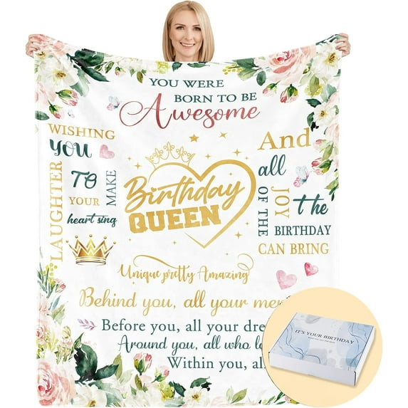 70th Birthday Gifts for Women, 1954 Birthday Gift Blanket with Gift Box, Gift for 70th Birthday Woman 70th Birthday Gift Ideas, 70 Year Old Birthday Gift for Women Mom Grandma Turning 70