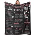 thumbnail image 1 of 70th Birthday Gifts for Women Best 1954 Birthday Decorations for Mom Aunt Friends,Back in 1954 Unique 70 Year Old Birthday Pink Blanket for Her,Soft Comfortable Throw Blanket, 1 of 6