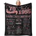 thumbnail image 1 of 70th Birthday Gifts for Women, Birthday Gifts for 70 Year Old Woman, 70th Birthday Gifts Ideas, Happy 70th Birthday Gifts for Women, 70th Birthday Decorations, 1955 Bday Present Throw Blanket 60"X50", 1 of 6