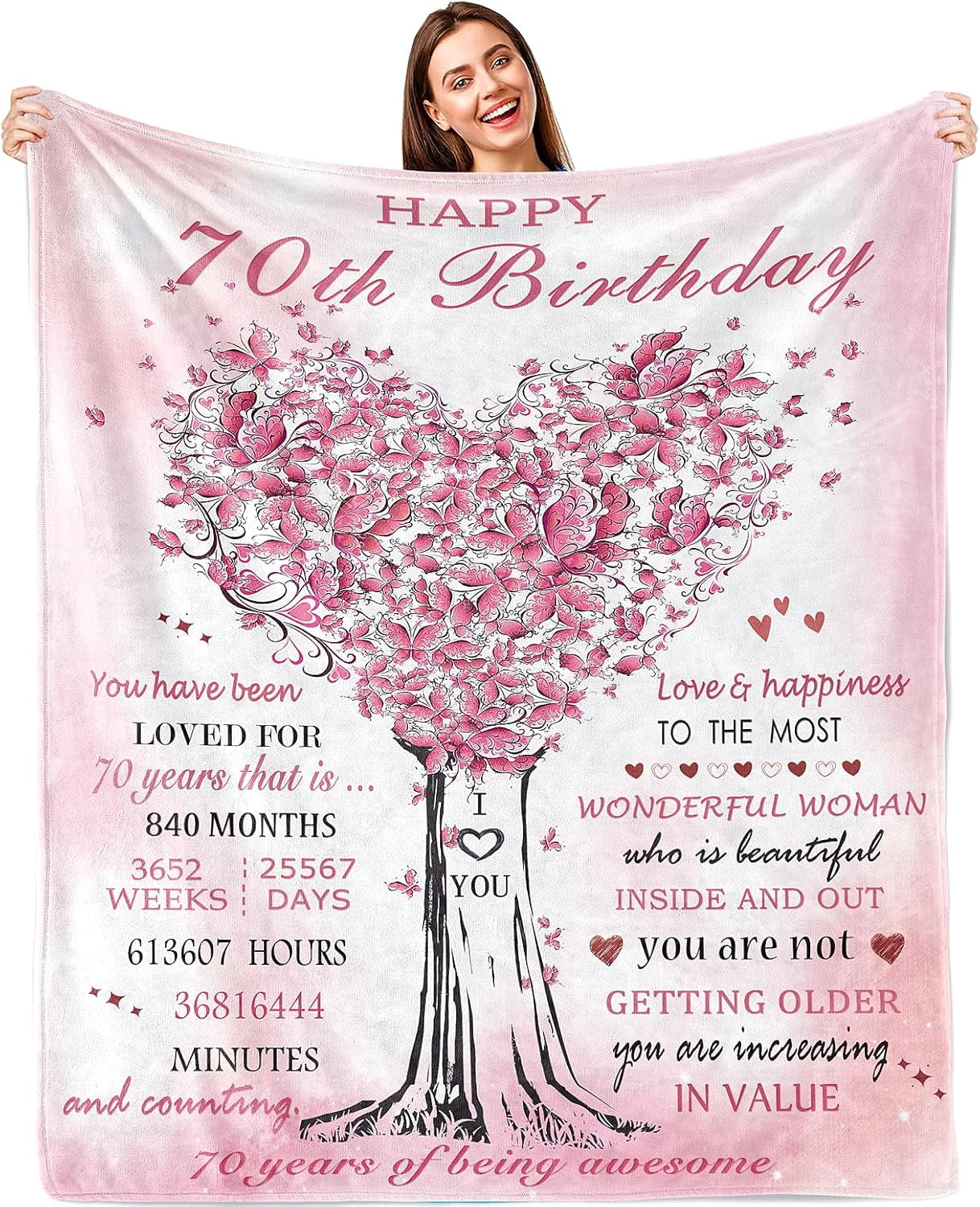 70th Birthday Gifts for Women Blanket 60"X50",70th Birthday Gifts Ideas ...