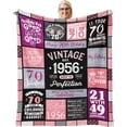 thumbnail image 1 of 70th Birthday Gifts for Women Blanket 60"x 50", Best Gifts for 70 Year Old Woman, 70 Year Old/1956 Birthday Gifts for Women, 70 th Bday Presents for Mom, 1 of 7