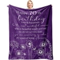 thumbnail image 1 of 70th Birthday Gifts for Women Blanket 60‘‘x50‘‘, 70th Birthday Decorations, Best Gift for 70 Year Old Woman, Happy 1952 Birthday Gift for Mom/Wife/Grandma/Friends, Turning 70 Gift Throw Blanket, 1 of 6
