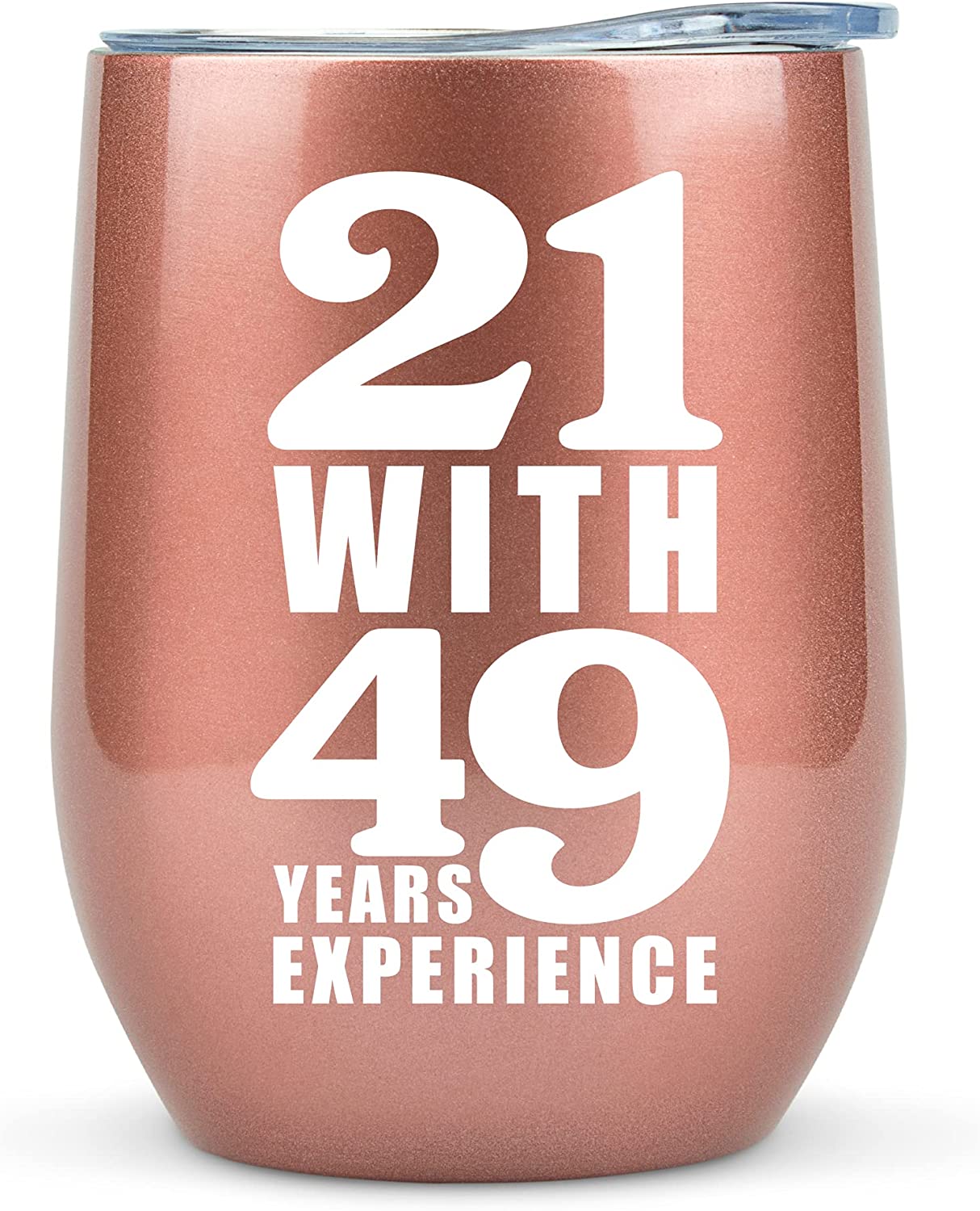70th Birthday Gifts for Women Funny - 12 Ounce 21 with 49 years Experience Wine Glass 70th Birthday Gift for Her, 70 Year Old Gift for Women, 1954 Birthday Gifts For Turning 70