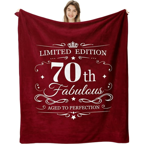 70th Birthday Gifts for Women, Gifts for 70 Year Old Woman, Fabulous 70th Birthday Decoration for Women, 70 Year Old Birthday Gifts for Woman Throw Blanket 60"X50"
