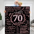 thumbnail image 1 of 70th Birthday Gifts for Women - Happy 70th Birthday Gift Ideas - 70 Year Old Gifts for Grandma Nana Wife Mom - Flannel Fleece Soft Throw Blanket for Bed Sofa, 1 of 6