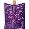 thumbnail image 1 of 70th Birthday Gifts for Women, Happy 70th Birthday Gift Ideas, Gift for 70th Birthday Women, 70-Year-Old Birthday Decoration for Mom, Friend, Blanket 50 X 60 inches, 1 of 6