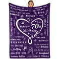 thumbnail image 1 of 70th Birthday Gifts for Women/Her/Him Throw Blanket Happy 70th Birthday Gifts Blanket Super Soft Flannel Throw Blanket Best Birthday Gifts Ideas Blanket Birthday Decorations 50"x 60", 1 of 6