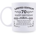 thumbnail image 1 of 70th Birthday Gifts for Women Men - 11 oz Coffee Mug - 70 Year Old Present Ideas for Mom, Dad, Wife, Husband, Son, Daughter, Friend, Colleague, Coworker (70th Birthday Gift), 1 of 6