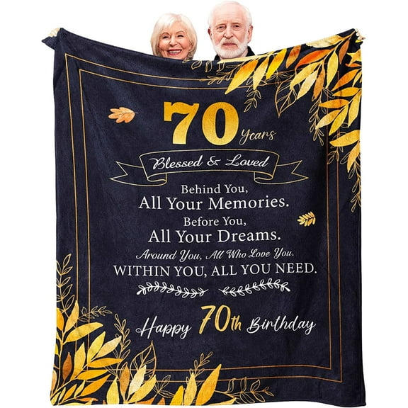 70th Birthday Gifts for Women Men, Best Gifts for 70 Year Old Woman Man, Happy 70th Birthday Party Decorations, Mom Dad 70th Birthday Ideas, 1953 70 Birthday Gifts Throw Blanket 60 x 50 inch
