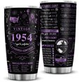 thumbnail image 1 of 70th Birthday Gifts for Women Men Friends Vintage 1954 Tumblers 70 Year Old Birthday Supplies Back in 1954 Old Time Information Stainless Steel Vacuum Insulated Tumblers 20 oz, 1 of 6