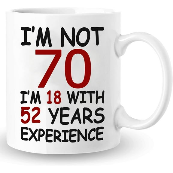 70th Birthday Gifts for Women Men, Gifts for 70 Year Old Women Men, 70 Year Old Birthday Gifts for Women Men, 1954 Birthday Gifts Coffee Mug for Men Women, Happy 70th Birthday Gift Idea, 11oz