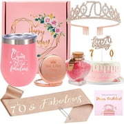 70th Birthday Gifts for Women, 9PCS Luxury Gift Basket for Mom Best Friend Sister Girlfriend Wife