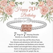 70th Birthday Gifts for Women Silver Ring Bracelet Birthday Gifts for Mom Daughter Grandma Sister Friends Coworker
