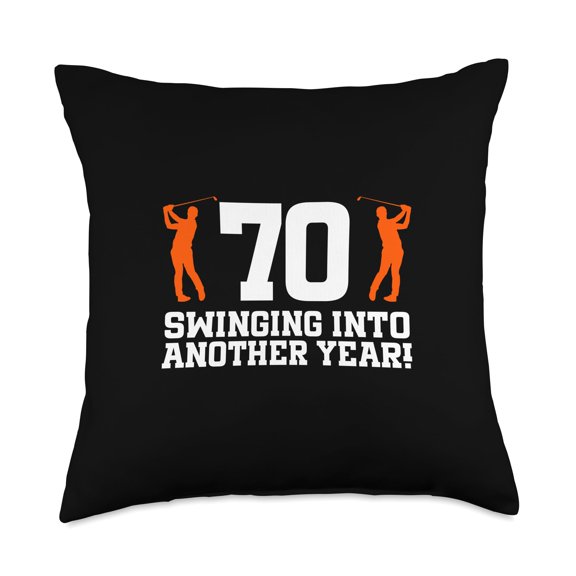 70th Birthday Golf 70 Years Old Golf Player Birthday Throw Pillow Y101