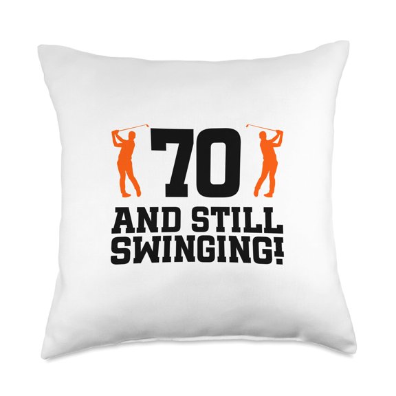 70th Birthday Golf 70 Years Old Golf Player Birthday Throw Pillow Y101